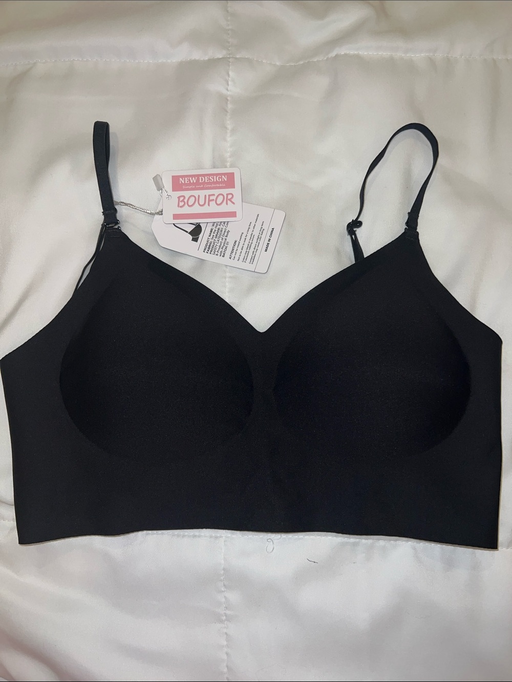 Black Seamless Wireless Comfort Bra